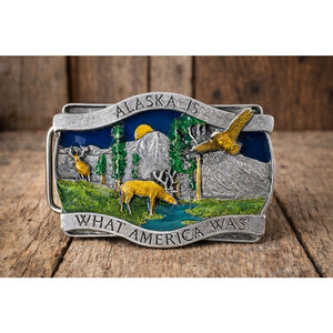 Bergamot Brass Works Belt Buckle ALASKA 1980’s VTG USA Siskiyou Buckle CO